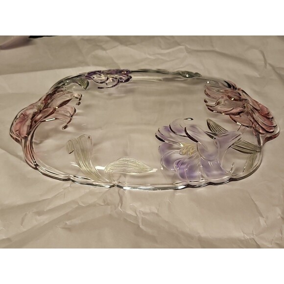 MIKASA Crystal Floral 12" Platter - Clear Glass - Picture 10 of 10